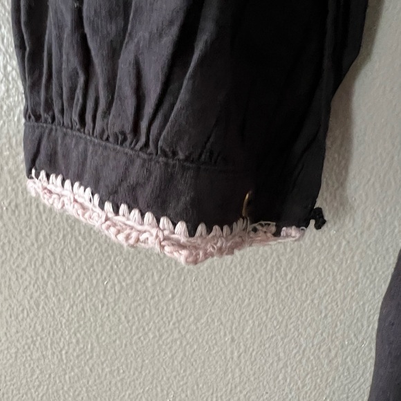 Ulla Johnson Embroidered Tunic Dress - Size 8 - Black with Lilac stitching - Picture 4 of 12